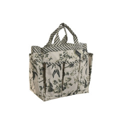 Portaherramientas Home ESPRIT Jardín Cesta Verde Beige 47 x 18 x 27 c