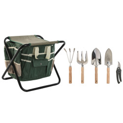 Kit de herramientas de jardinería Home ESPRIT 7 Piezas Negro Verde Pl