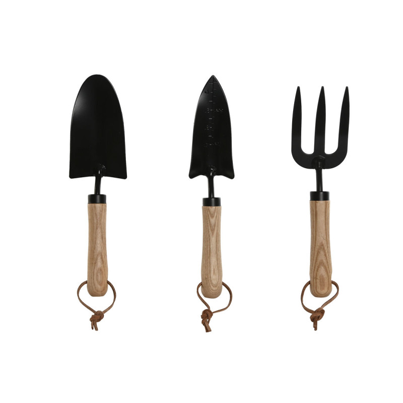 Kit de herramientas de jardinería Home ESPRIT 3 Piezas Marrón Negro