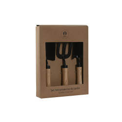 Kit de herramientas de jardinería Home ESPRIT 3 Piezas Marrón Negro
