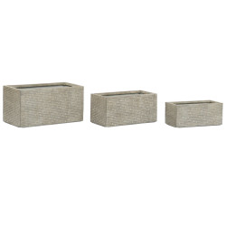 Jardinera Home ESPRIT Beige Fibra de Vidrio Magnesio 74,5 x 37,5 x 37,