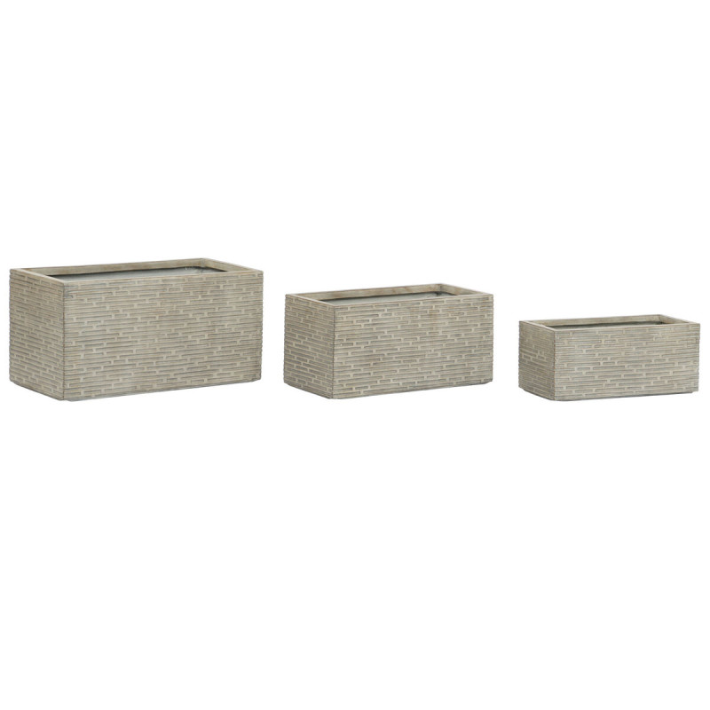 Jardinera Home ESPRIT Beige Fibra de Vidrio Magnesio 74,5 x 37,5 x 37,