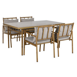 Conjunto de Mesa con 4 Sillas Home ESPRIT Aluminio 160 x 90 x 75 cm (5