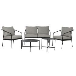 Conjunto de Mesa, Banco y 2 Sillas Home ESPRIT Acero 121 x 70 x 75 cm