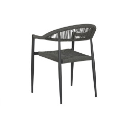 Silla de Jardín Home ESPRIT Negro Gris oscuro Aluminio Ratán 56 x 60