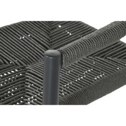 Silla de Jardín Home ESPRIT Negro Gris oscuro Aluminio Ratán 56 x 60