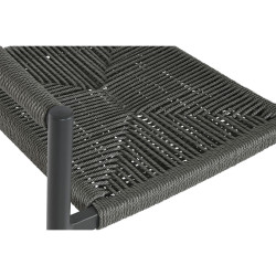 Silla de Jardín Home ESPRIT Negro Gris oscuro Aluminio Ratán 56 x 60