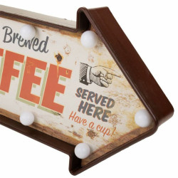 Placa de Pared Alexandra House Living Coffee Blanco Hierro 27 x 5 x 65
