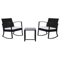 Conjunto de Mesa con 2 Sillas Home ESPRIT Negro Acero 59 x 61,5 x 74 c