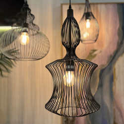 Lámpara de Techo Alexandra House Living Negro Metal 60 W 25 x 51 x 25