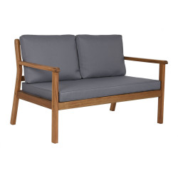Conjunto de Mesa con 3 Sillones Home ESPRIT Marrón Gris Acacia 120 x