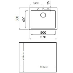 Fregadero de Un Seno Teka Forsquare 50.40 TG Blanco
