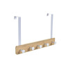 Perchero para Puertas Home ESPRIT Blanco Metal Bambú 38,5 x 4,8 x 25,