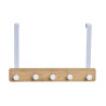 Perchero para Puertas Home ESPRIT Blanco Metal Bambú 38,5 x 4,8 x 25,