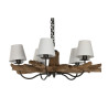 Lámpara de Techo Home ESPRIT Hierro madera de teca 90 x 90 x 35 cm