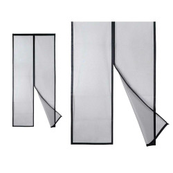Mosquitera Magnética Negro Poliéster Imán 90 x 210 cm (12 Unidades)