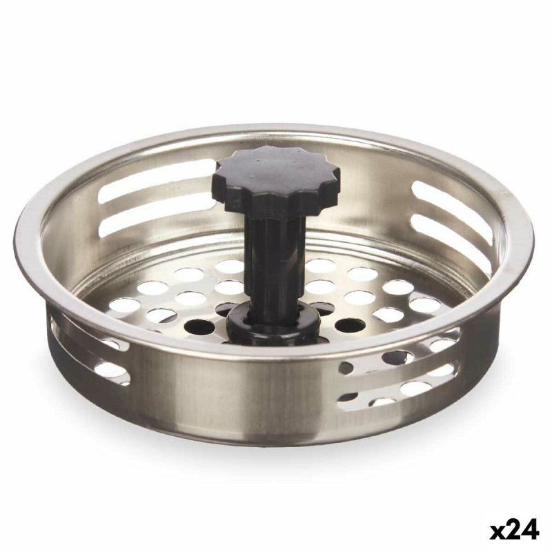 Filtro Fregadero Ø 8,5 cm Negro Plateado Acero Inoxidable (24 Unidade Filtro Fregadero Ø 8,5 cm Negro Plateado Acero Inoxidable (24 Unidade