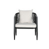 Conjunto de Mesa con 3 Sillones Home ESPRIT Negro Cristal Acero 123 x
