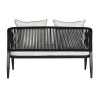 Conjunto de Mesa con 3 Sillones Home ESPRIT Negro Cristal Acero 123 x