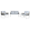 Conjunto de Mesa con 3 Sillones Home ESPRIT Gris Acero Policarbonato 1