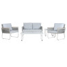 Conjunto de Mesa con 3 Sillones Home ESPRIT Gris Acero Policarbonato 1