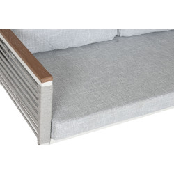 Conjunto de Mesa con 3 Sillones Home ESPRIT Gris Acero Policarbonato 1