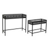 Set de Maceteros Home ESPRIT Negro Metal 70 x 25 x 60 cm