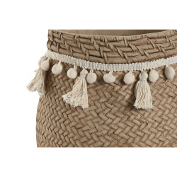 Set de Maceteros Home ESPRIT Marrón claro Cemento Tropical 30 x 29 x