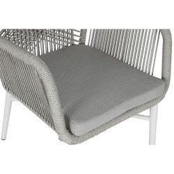 Sillón de jardín Home ESPRIT Blanco Gris Aluminio ratán sintético