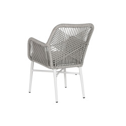 Sillón de jardín Home ESPRIT Blanco Gris Aluminio ratán sintético