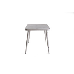 Mesa de Comedor Home ESPRIT Blanco Aluminio 120 x 75 x 75 cm