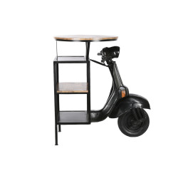 Mesa auxiliar Home ESPRIT Marrón Negro Hierro Madera de mango 116 x 7