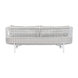 Sofá Home ESPRIT Blanco Beige Metal 180 x 66 x 66 cm