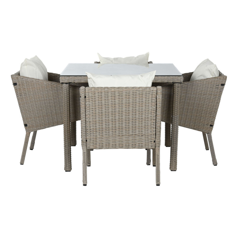 Conjunto de Mesa con 4 Sillas Home ESPRIT 90 x 90 x 72 cm Conjunto de Mesa con 4 Sillas Home ESPRIT 90 x 90 x 72 cm
