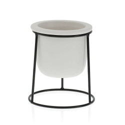 Maceta Versa Blanco Metal Cerámica Plástico Cuadrado Minimalista 10,