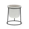 Maceta Versa Blanco Metal Cerámica Plástico Cuadrado Minimalista 10,