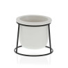 Maceta Versa Blanco Metal Cerámica Plástico Redondo Minimalista 10,5
