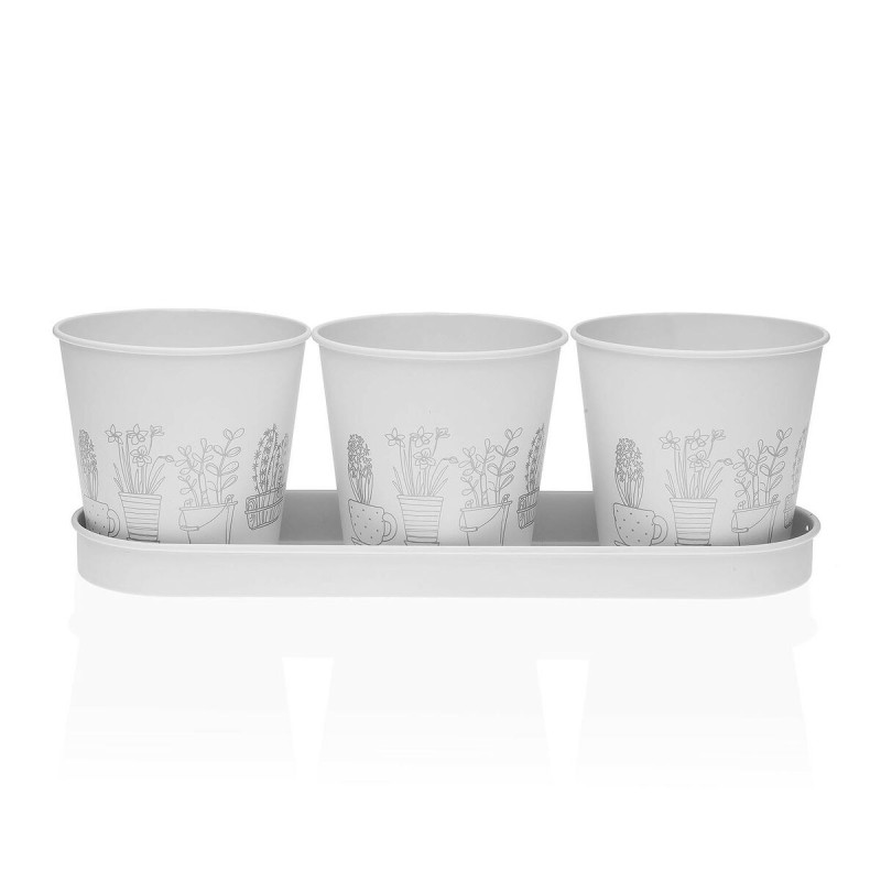 Maceta Versa Blanco Triple Metal (11 x 33 cm) Maceta Versa Blanco Triple Metal (11 x 33 cm)