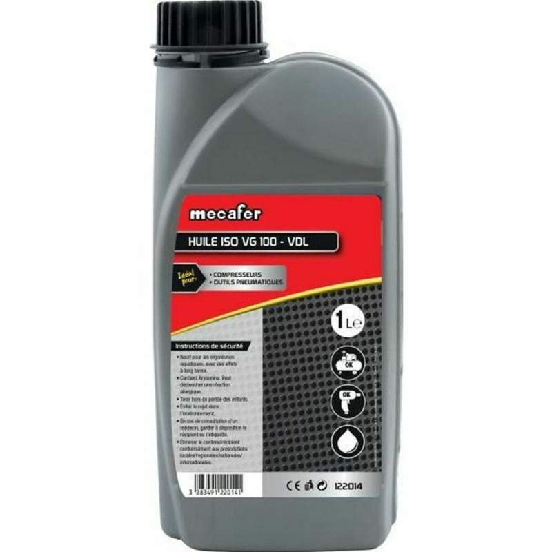Aceite de motor MECAFER 122014 Compresor de Aire 1 L Aceite de motor MECAFER 122014 Compresor de Aire 1 L