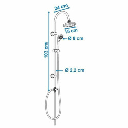Columna de Ducha Rousseau Sonora 2 Acero Inoxidable 150 cm 50 cm