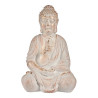 Figura Decorativa para Jardín Buda Blanco/Dorado Poliresina (24,5 x 5