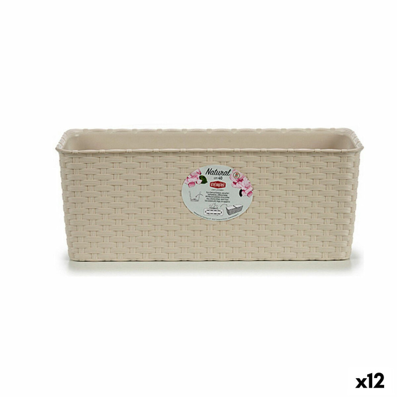 Jardinera Stefanplast 15,5 x 13,5 x 38,5 cm Beige Plástico (12 Unidad