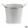 Macetero Con asas Plateado Metal Blanco (23 x 19,5 x 30,5 cm) (24 Unid