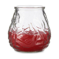Vela Geranio Rojo Transparente Vidrio Parafina 6 Unidades (9 x 9,5 x 9