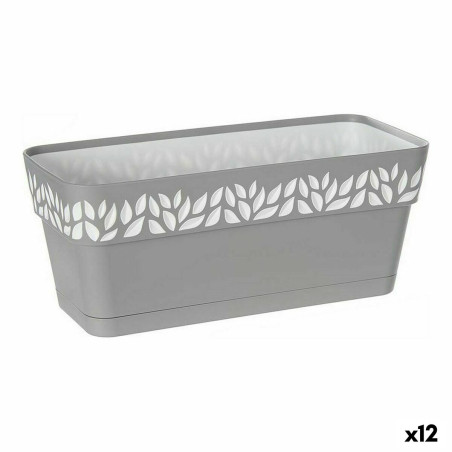 Jardinera Autorriego Stefanplast Cloe Blanco Gris Plástico 13,3 x 12,