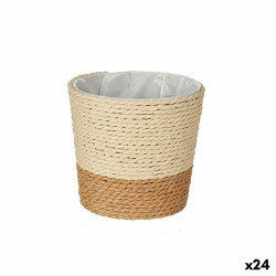Macetero Marrón Natural Cuerda Plástico 11 x 10,5 x 11 cm (24 Unidad