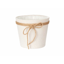 Macetero 18 x 16 cm Blanco Cuerda Plástico (24 Unidades)