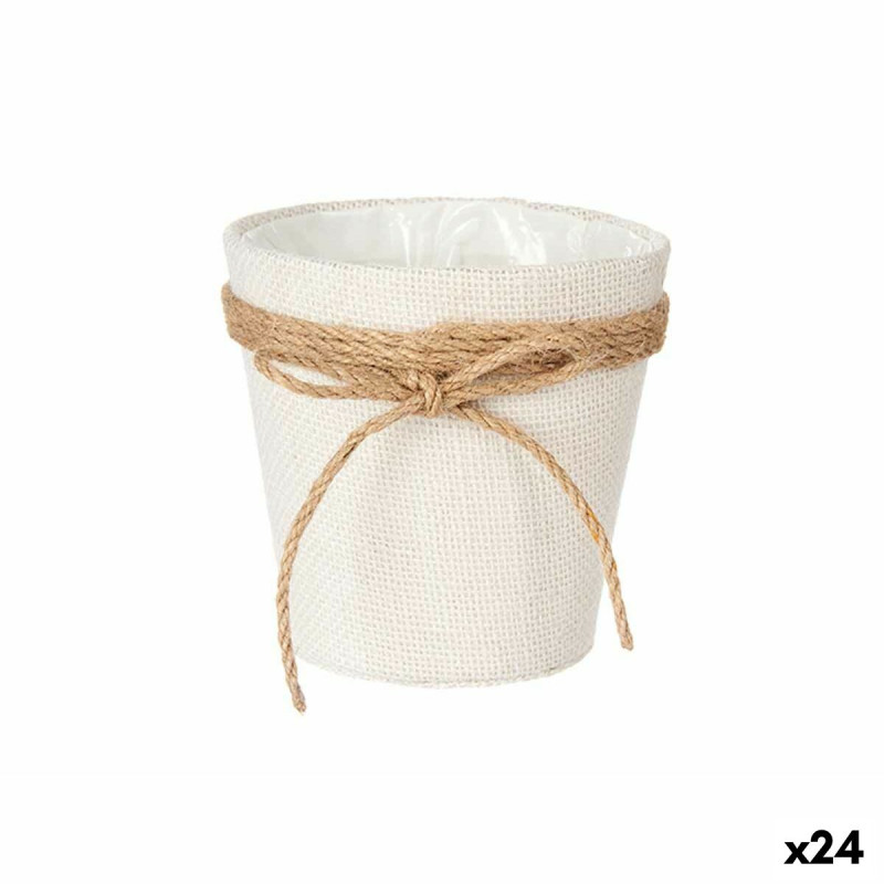 Macetero Lazo Blanco Cuerda Plástico 14 x 12,5 x 14 cm 14 x 14 x 14 c Macetero Lazo Blanco Cuerda Plástico 14 x 12,5 x 14 cm 14 x 14 x 14 c
