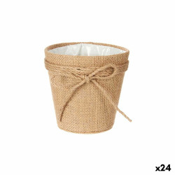 Macetero Lazo 12,5 x 12 x 12,5 cm Marrón Cuerda Plástico 14 x 12,5 x