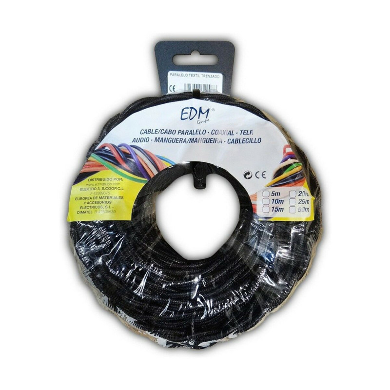 Cable EDM 2 x 1,5 mm Negro 25 m Cable EDM 2 x 1,5 mm Negro 25 m